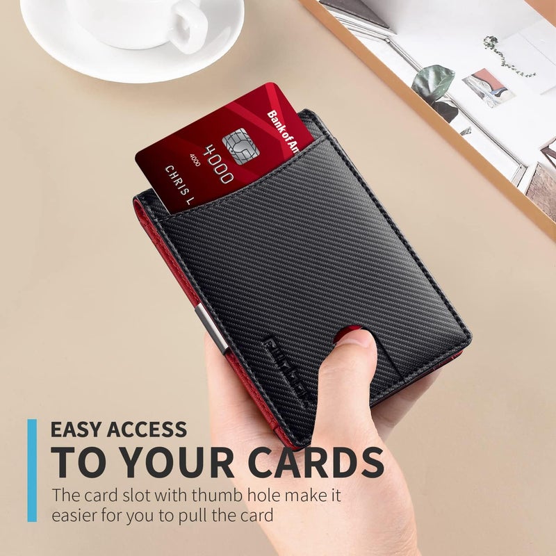 RUNBOX Slim Novelty Wallets for Men RFID Blocking 11 Card Holder Minimalist Small Leather Bifold Men's Front Pocket Wallet Gift Box - Image 4
